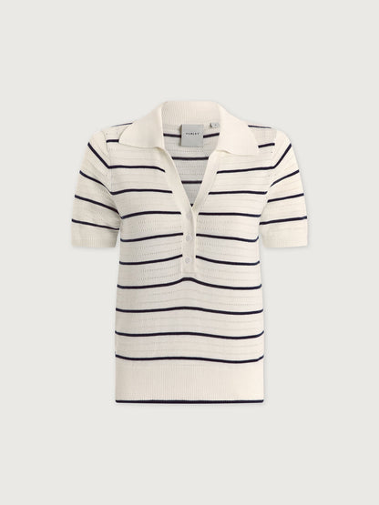 Wren Knit Polo White/ Blue Nights - Varley