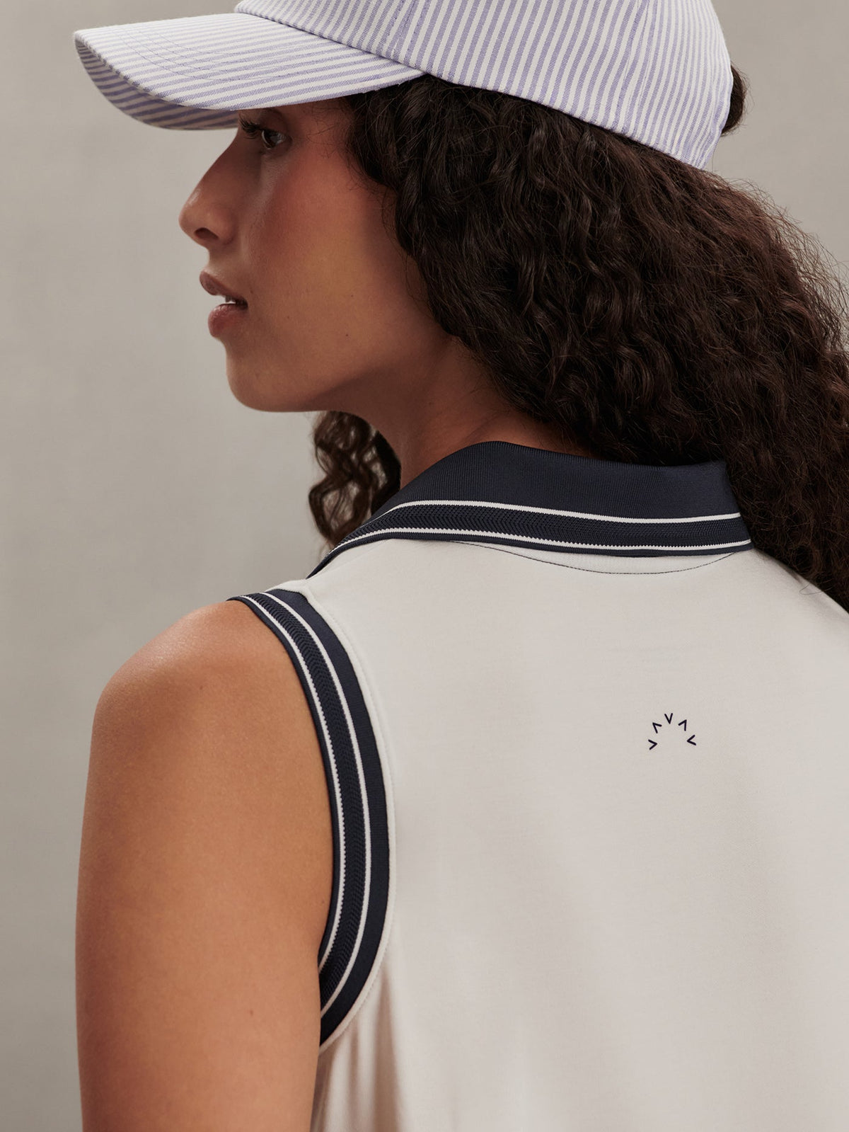 Isaac Performance Polo Shirt White/ Blue Nights - Varley
