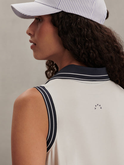 Isaac Performance Polo Shirt White/ Blue Nights - Varley