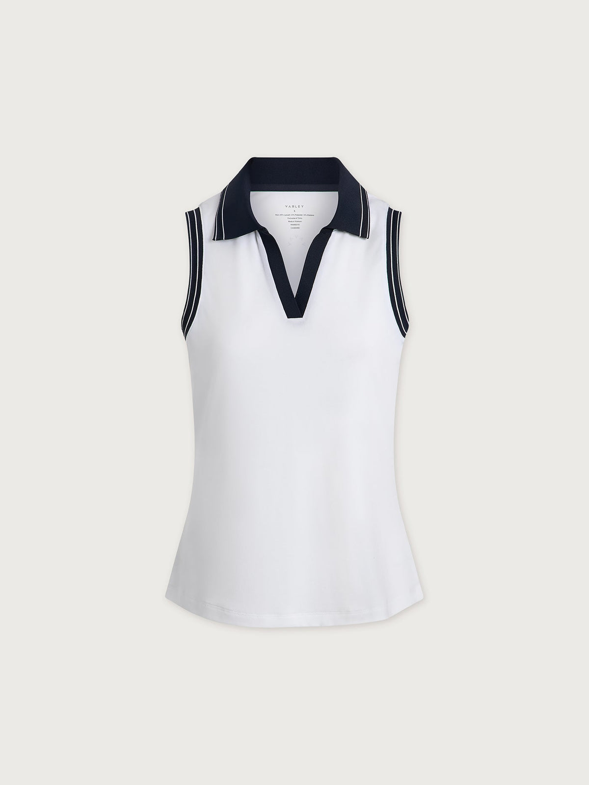 Isaac Performance Polo Shirt White/ Blue Nights - Varley