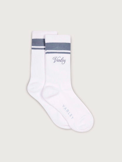 Lamar Club Stripe Sock White/ Ash Blue - Varley