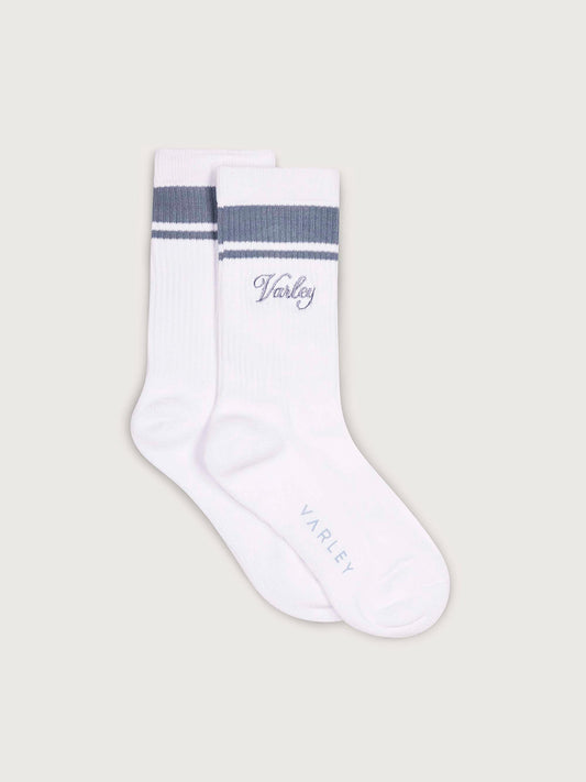Lamar Club Stripe Sock White/ Ash Blue - Varley
