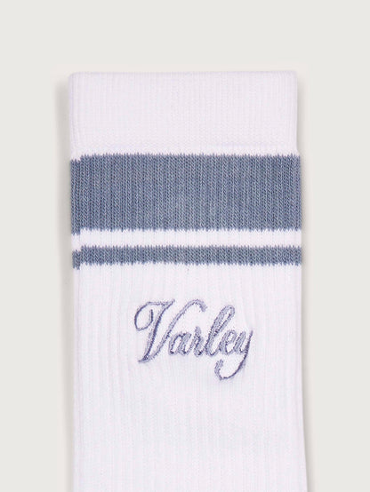 Lamar Club Stripe Sock White/ Ash Blue - Varley