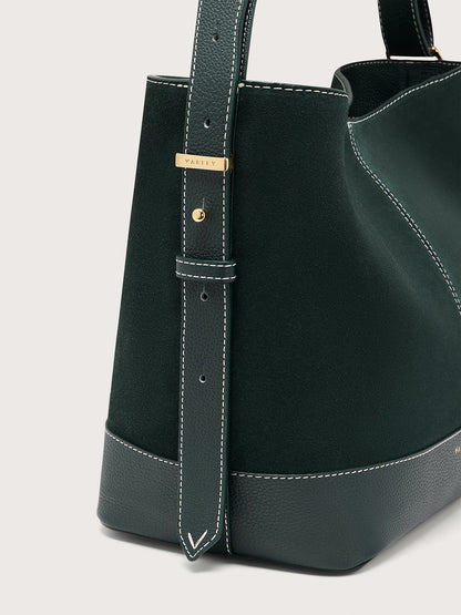 Heath Bucket Bag Medium Suede - Modern Suede Bucket Bag Forest - Varley