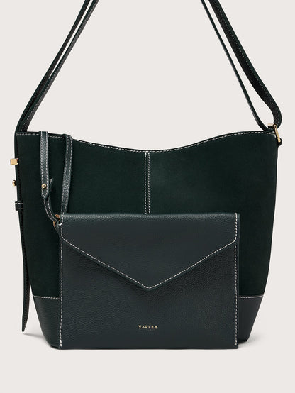 Heath Bucket Bag Medium Suede - Modern Suede Bucket Bag Forest - Varley