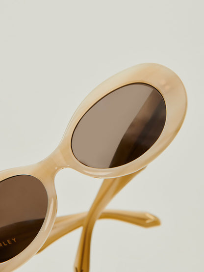 Bethnall Oval Sunglasses Birch Mock Horn - Varley