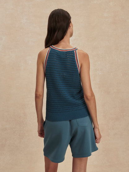 Aberg Halter Knit Top Heron Blue - Varley