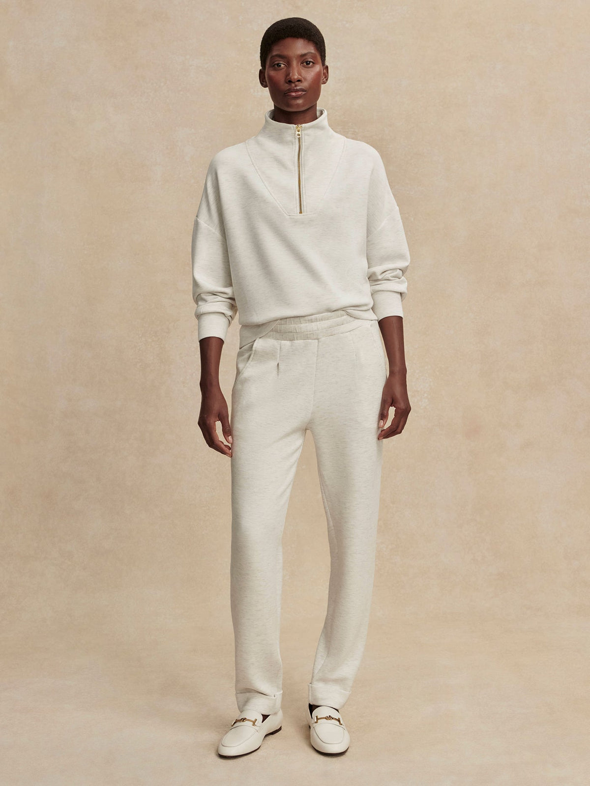 The Rolled Cuff Pant 25 | VARLEY US Ivory Marl - Varley