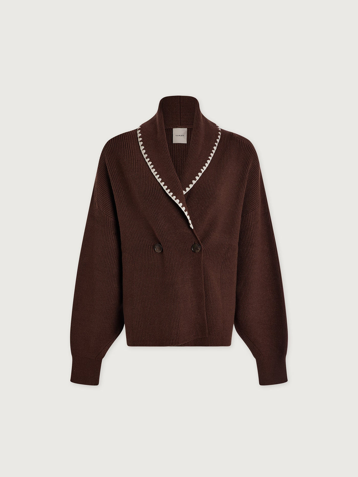 Totley Shawl Collar Knit Coffee Bean - Varley
