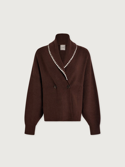 Totley Shawl Collar Knit Coffee Bean - Varley