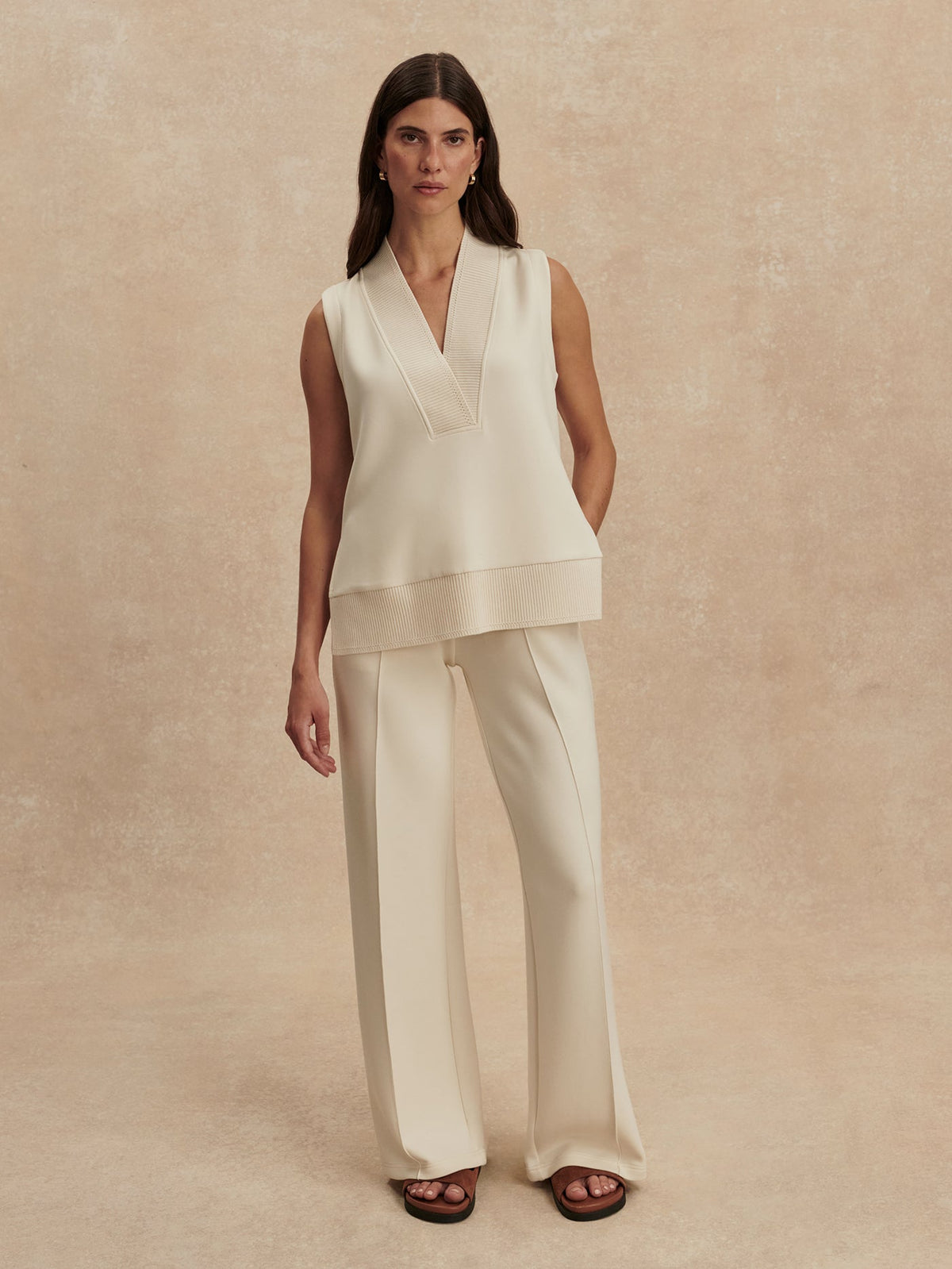 Freida V Neck Tank Pristine - Varley