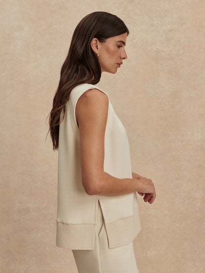 Freida V Neck Tank Pristine - Varley