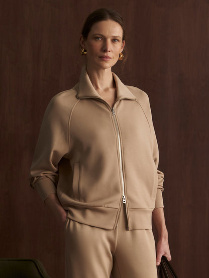 Tyde Zip Through Sweat Light Taupe - Varley
