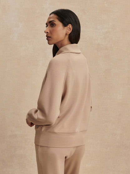 Tyde Zip Through Sweat Light Taupe - Varley