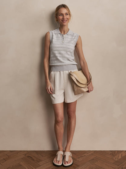 Dannah Stripe Knit Top Light Grey Marl - Varley