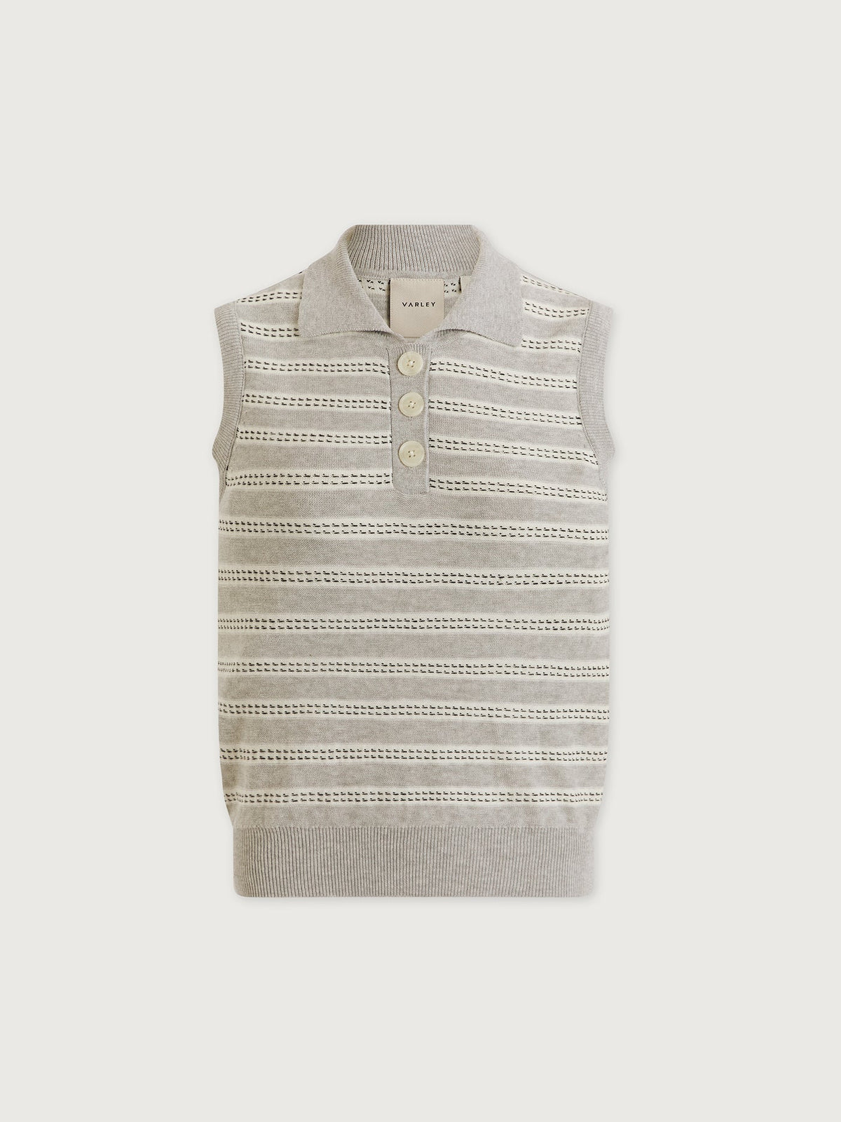 Dannah Stripe Knit Top Light Grey Marl - Varley