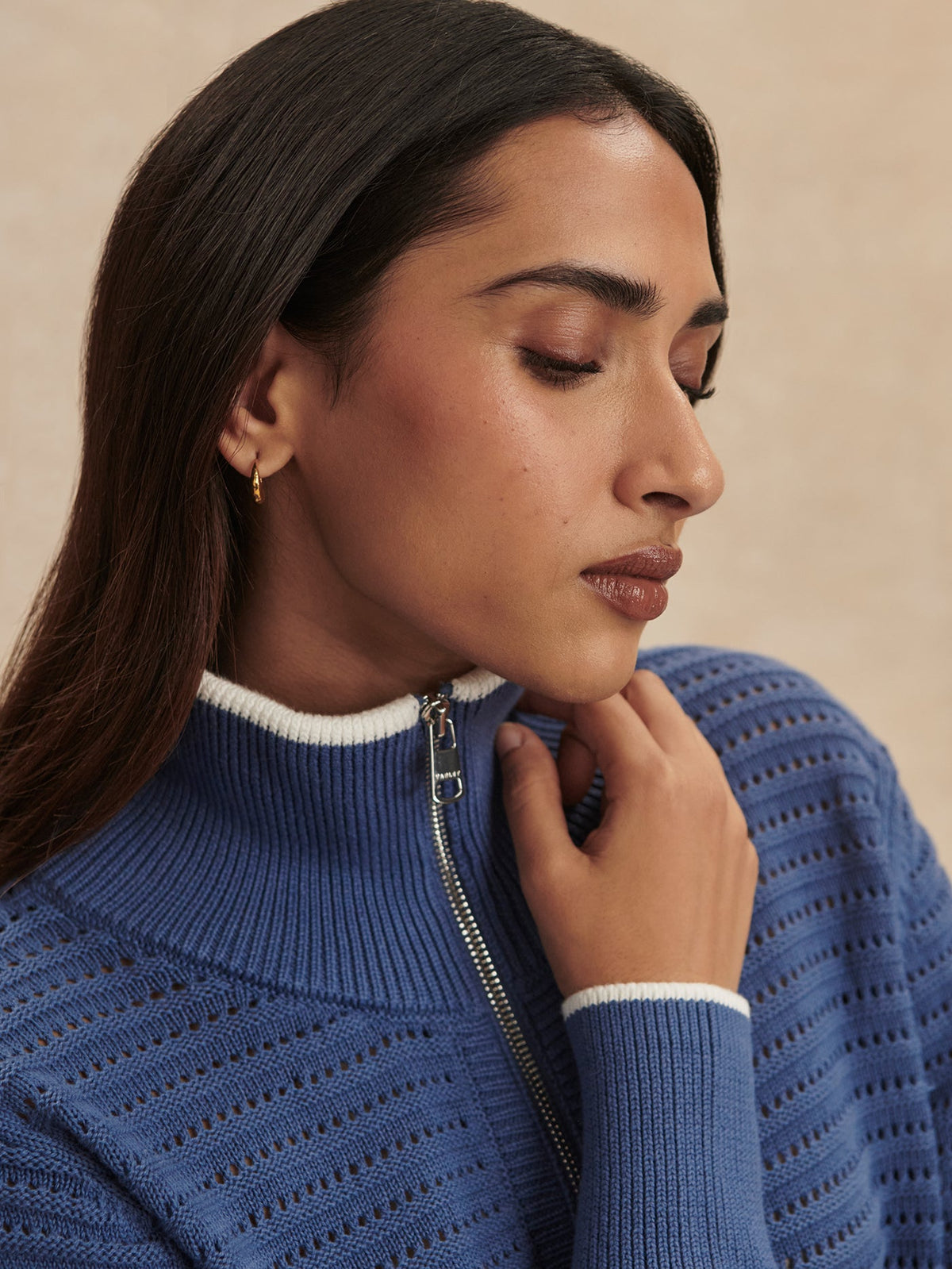 Morwenna Half Zip Knit Bijou Blue - Varley