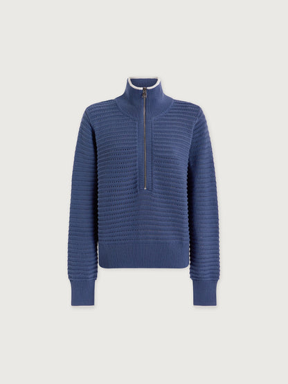 Morwenna Half Zip Knit Bijou Blue - Varley