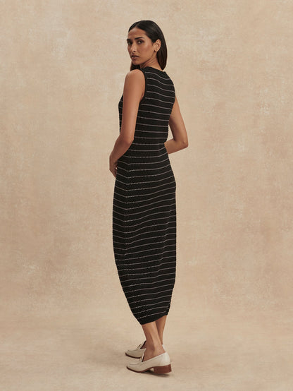 Beesley Stitch Knit Midi Dress Black - Varley