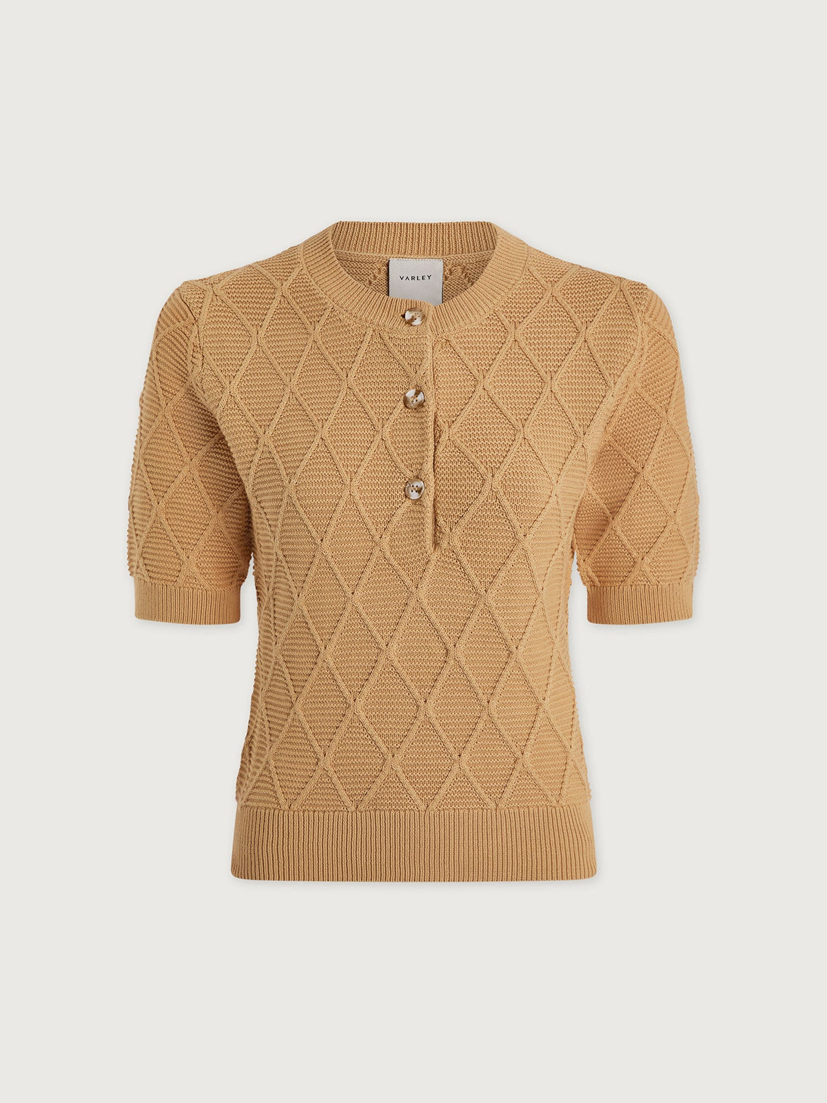 Merryn Diamond Knit Top New Wheat - Varley