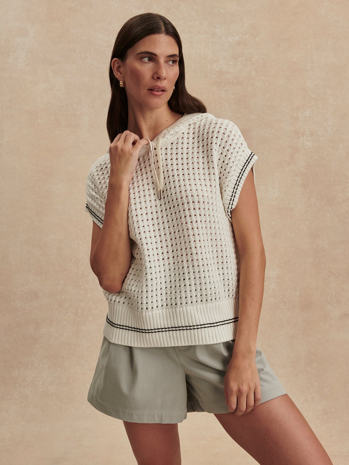 Vittoria Knit Hoodie Snow White - Varley