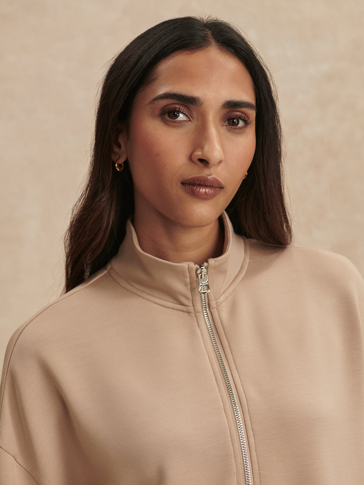 Mavis Mock Neck Sweat Light Taupe - Varley