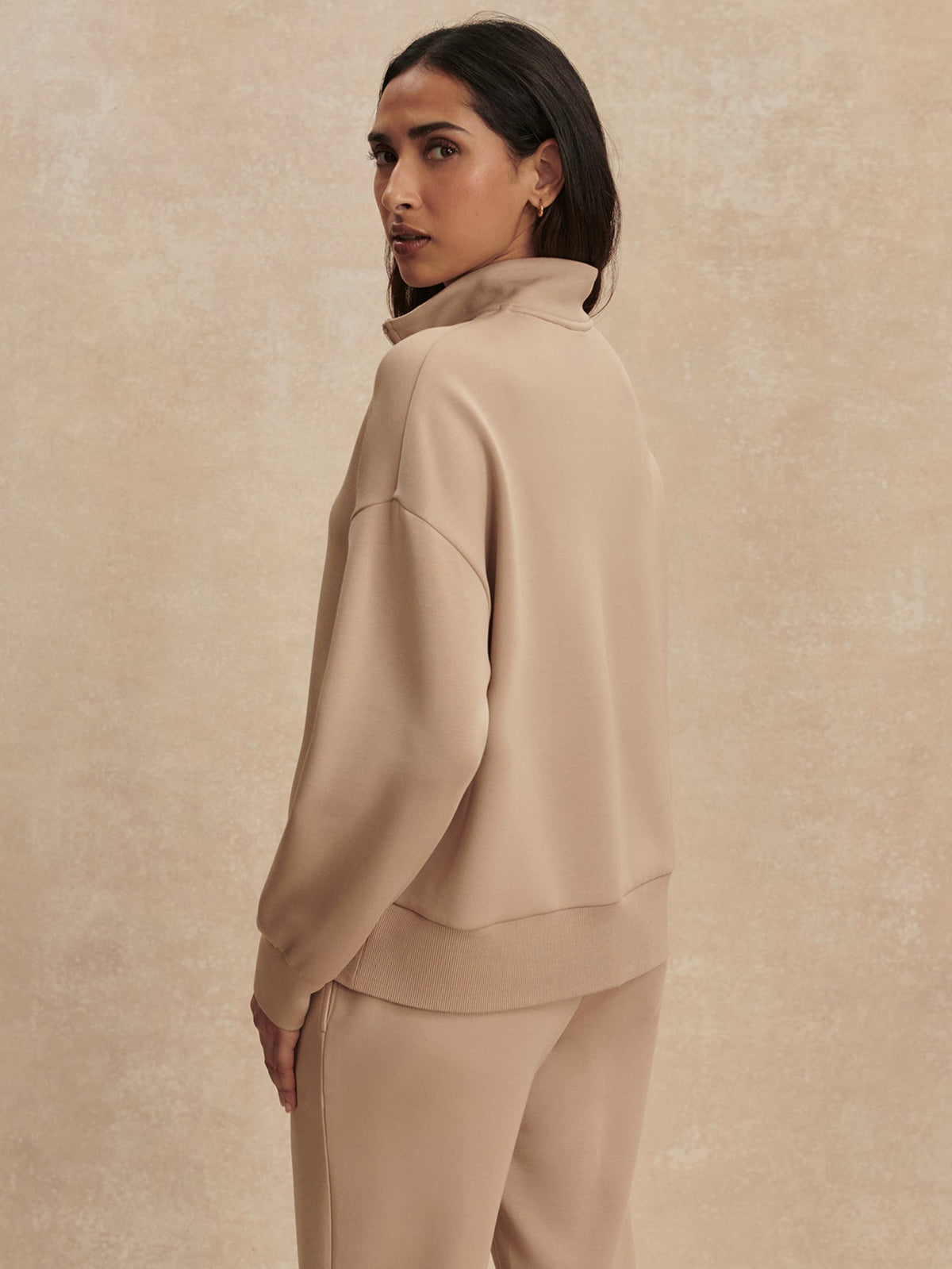 Mavis Mock Neck Sweat Light Taupe - Varley
