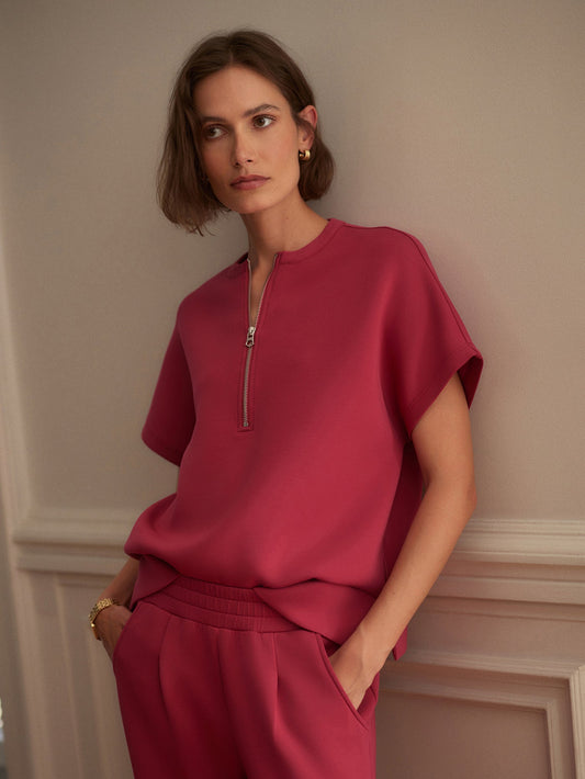 Adria Half Zip Sweat Rich Raspberry - Varley