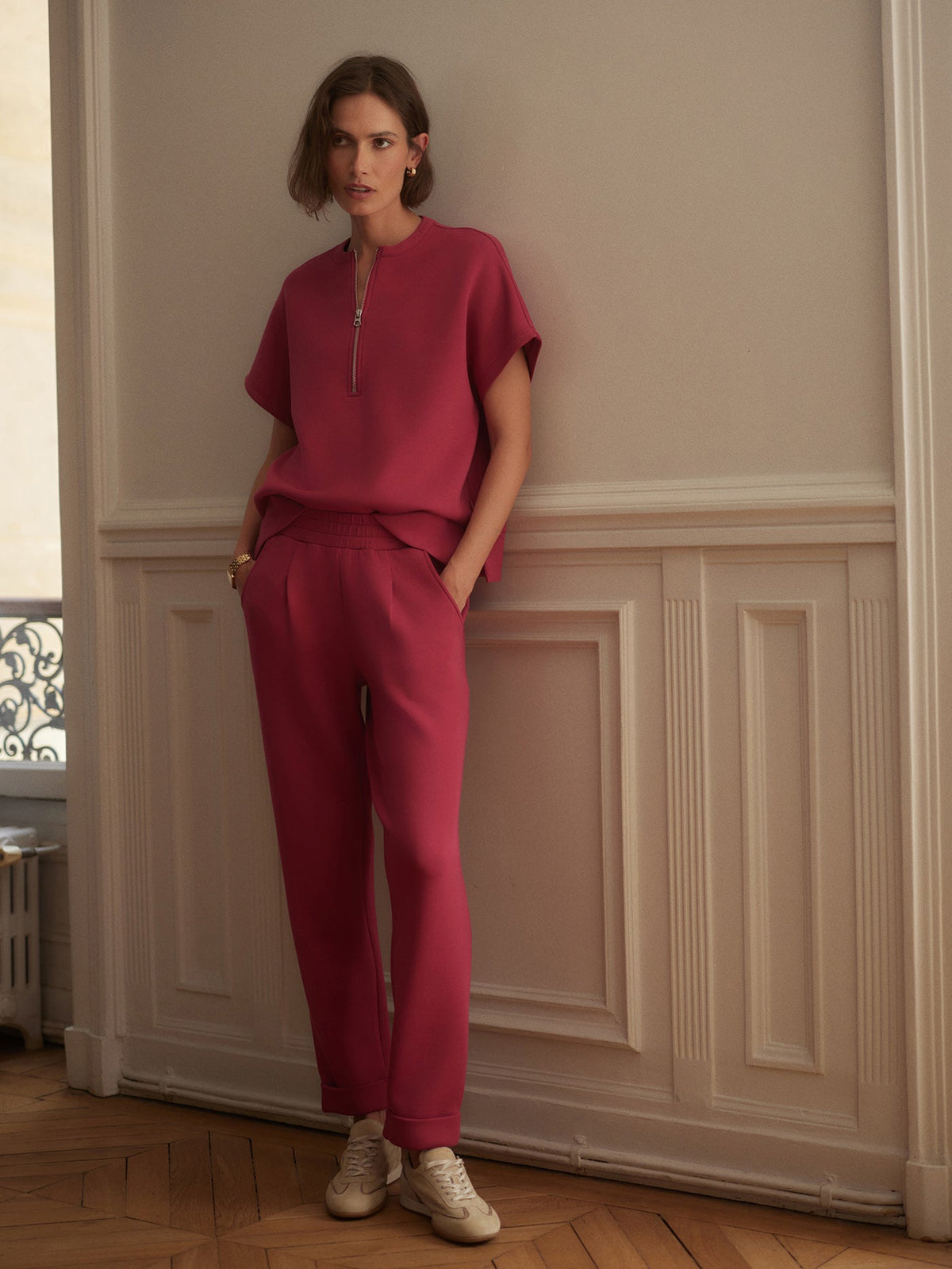 Adria Half Zip Sweat Rich Raspberry - Varley