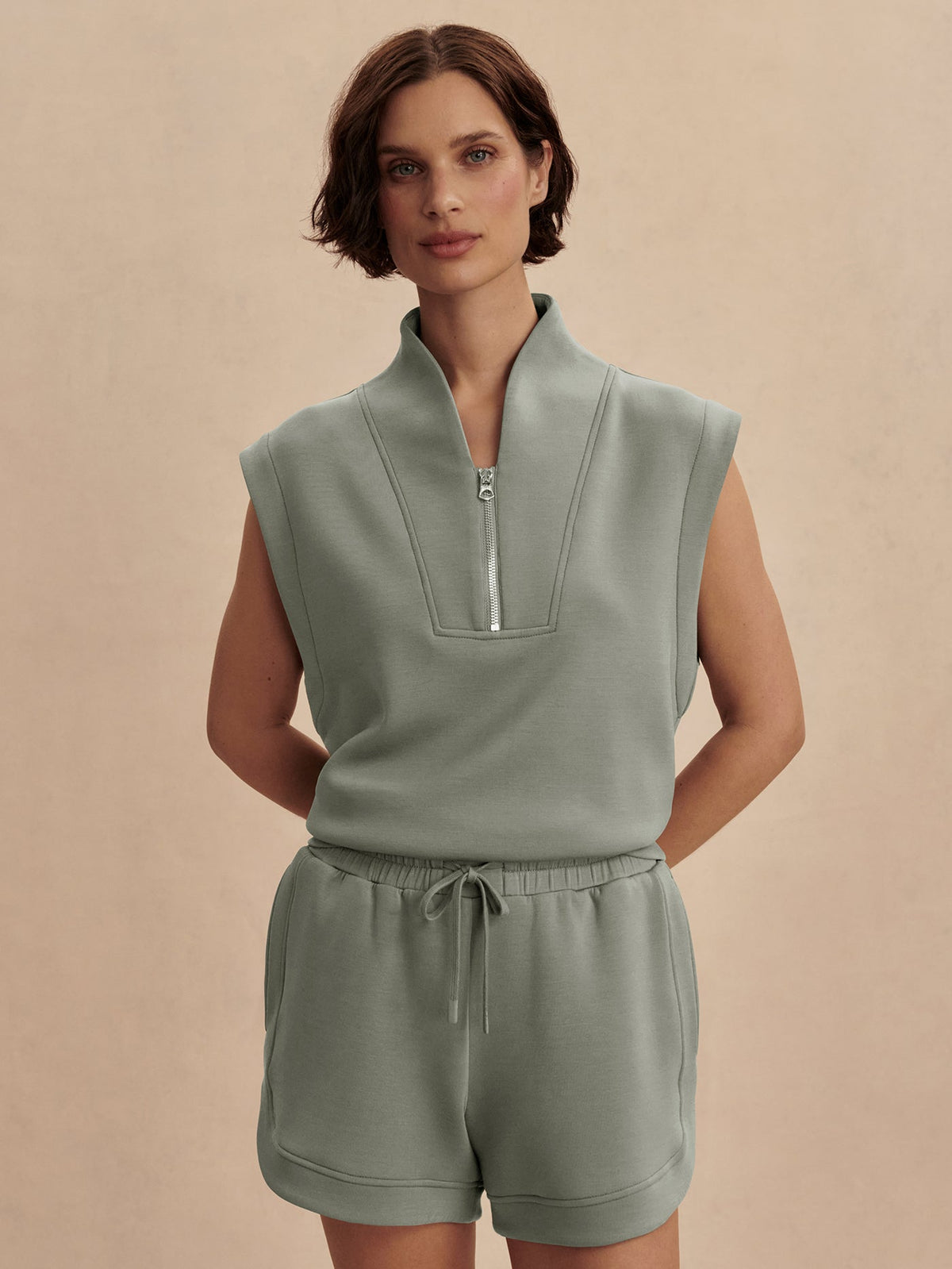 Loretta Half-Zip Sleeveless Sweat | VARLEY US Shadow - Varley