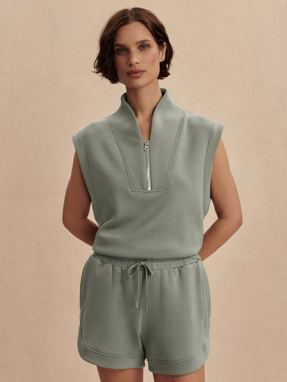 Loretta Half-Zip Sleeveless Sweat | VARLEY US Shadow - Varley