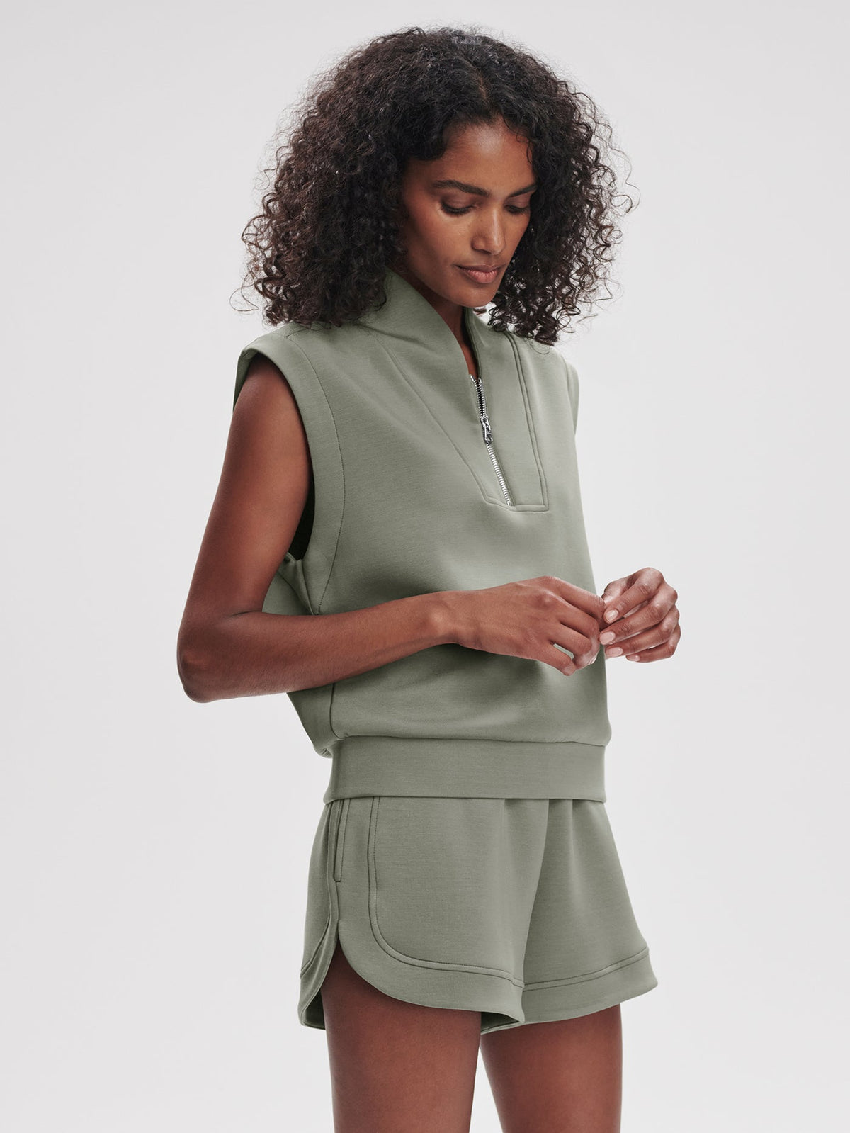 Loretta Half-Zip Sleeveless Sweat | VARLEY US Shadow - Varley