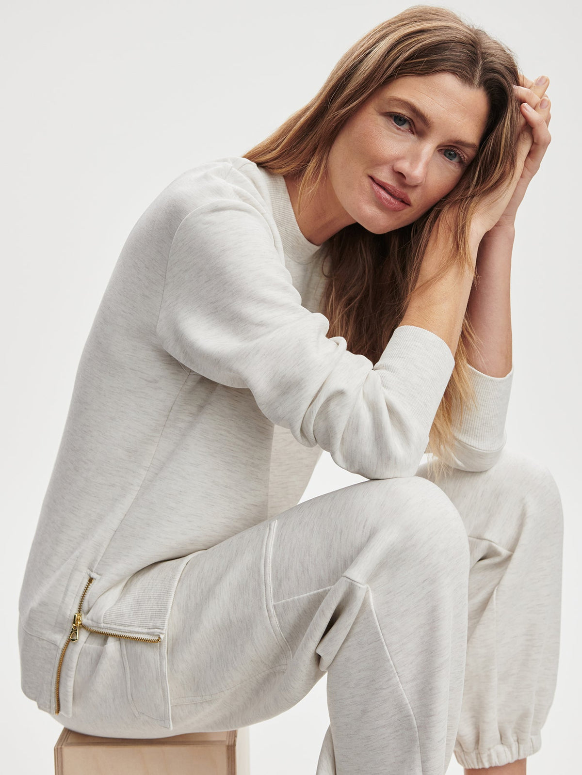 Gabriella Sweat Ivory Marl - Varley
