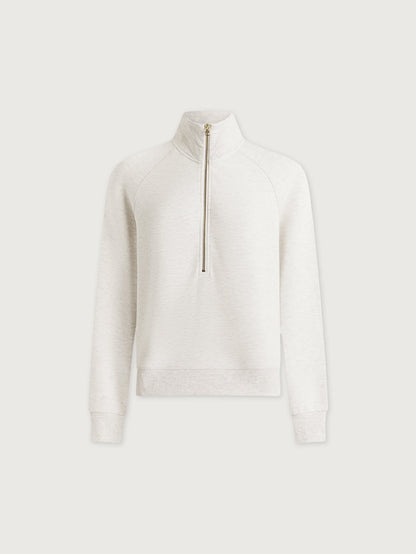 Selene Half Zip Sweat Ivory Marl - Varley
