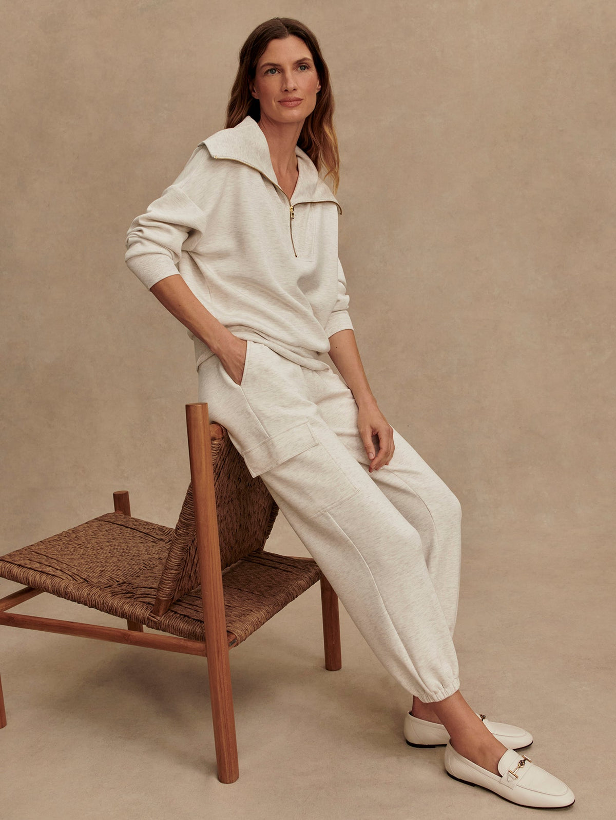 The Cargo Pant 25 Ivory Marl - Varley