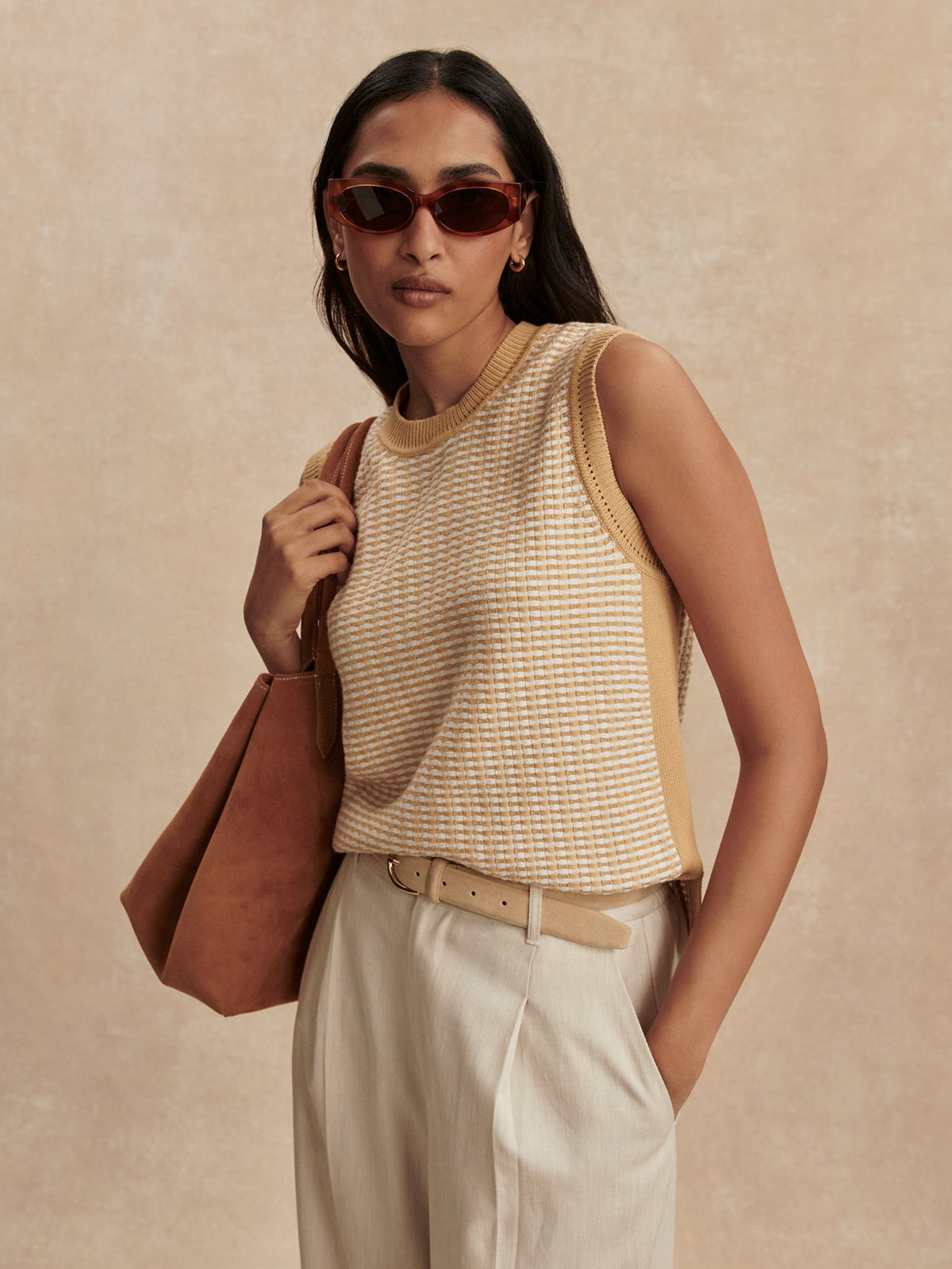 Elis Knit Tank New Wheat - Varley