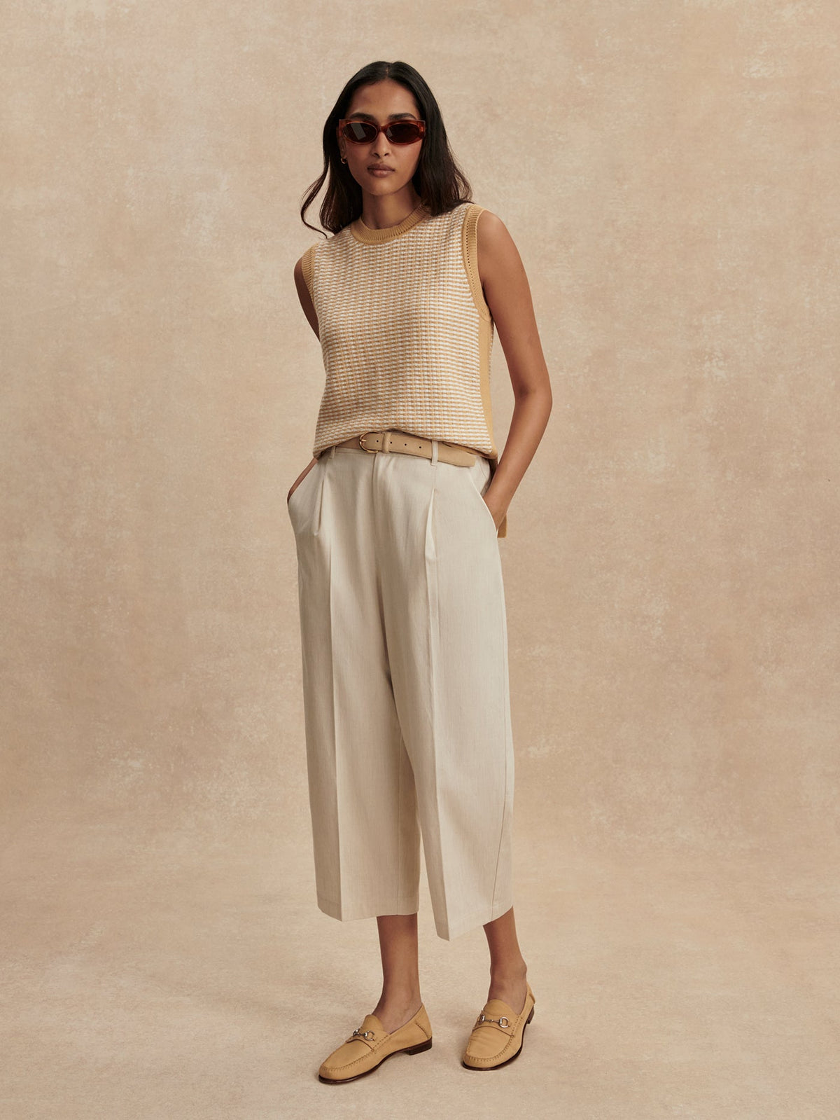 Elis Knit Tank New Wheat - Varley