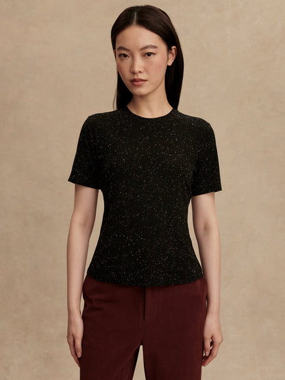 Katrina Fitted Tee Black/ Egret - Varley