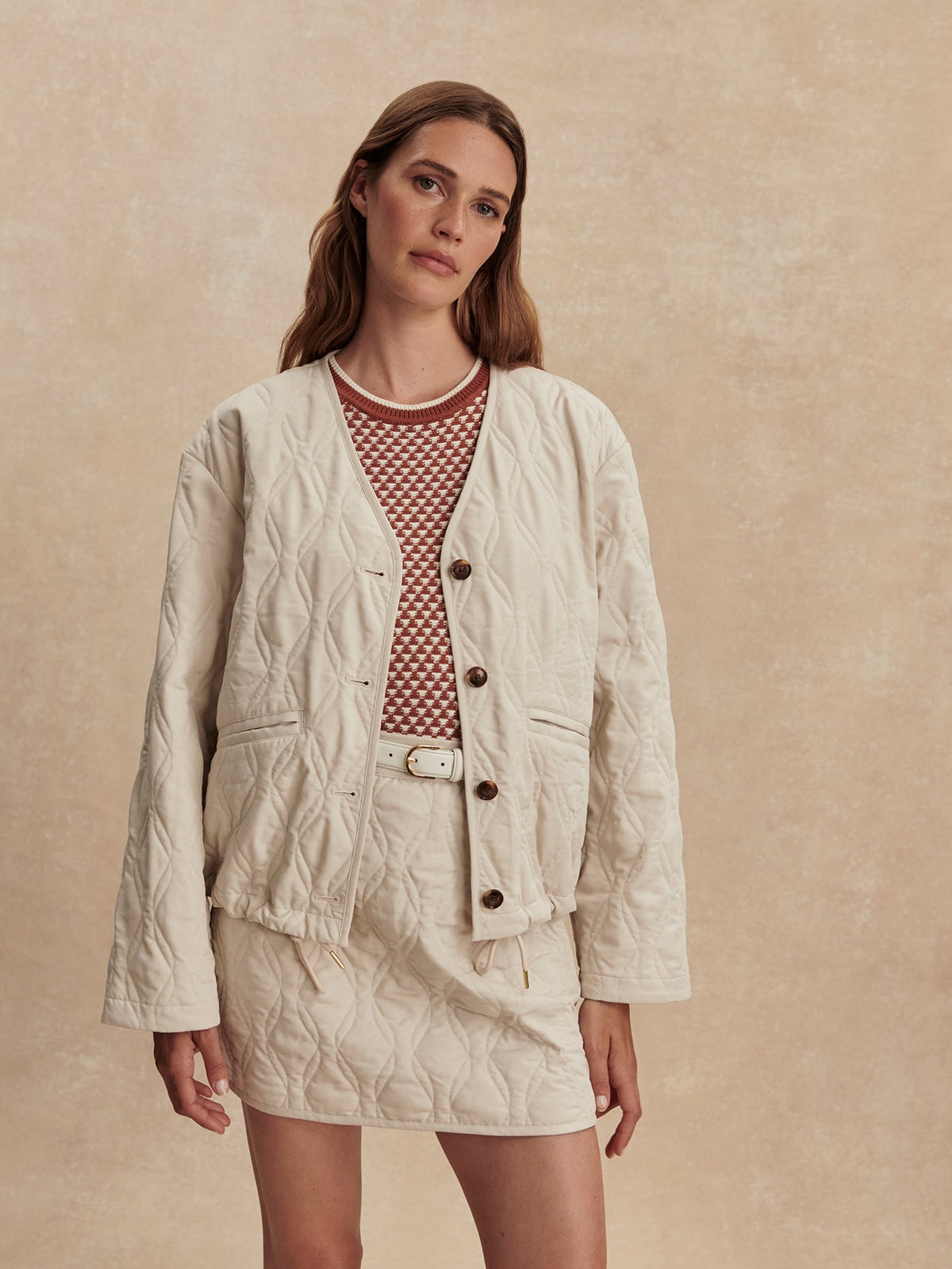 Saba Quilted Jacket Oat Milk - Varley