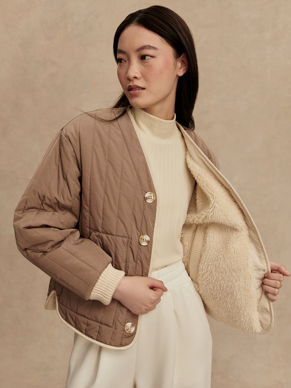 Drew Reversible Jacket Sandshell/ Ash Taupe - Varley