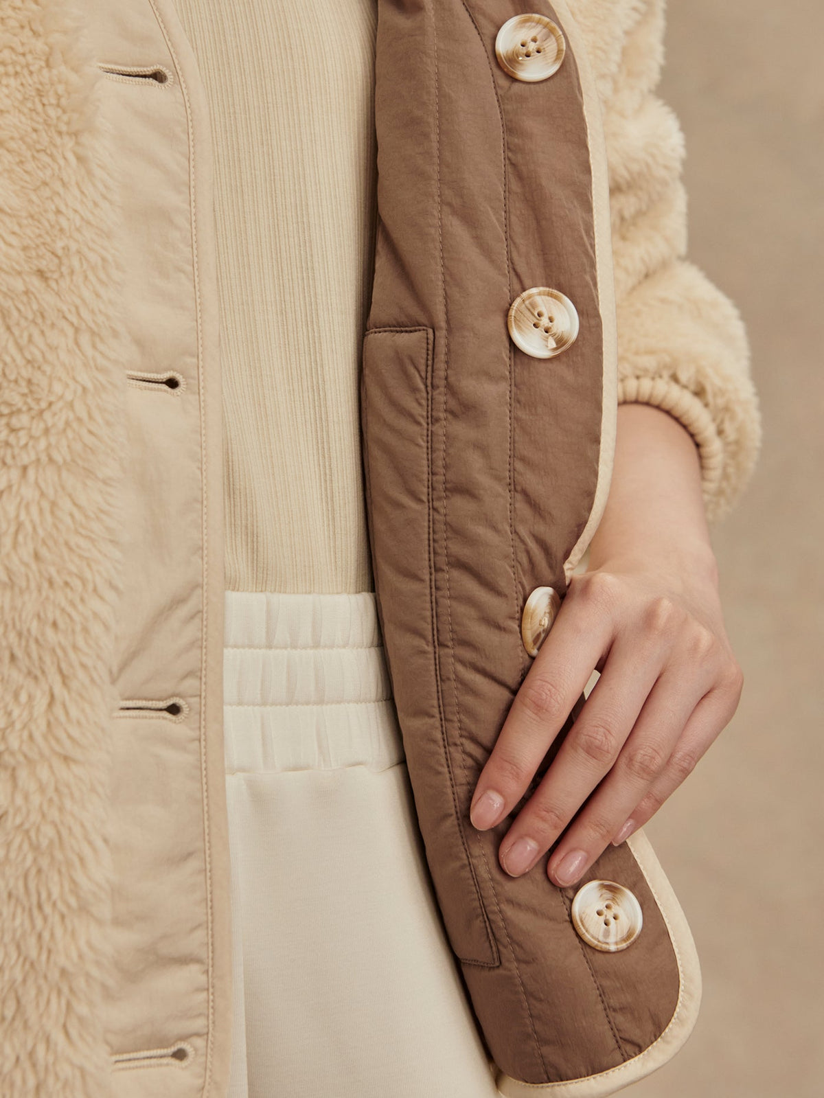 Drew Reversible Jacket Sandshell/ Ash Taupe - Varley