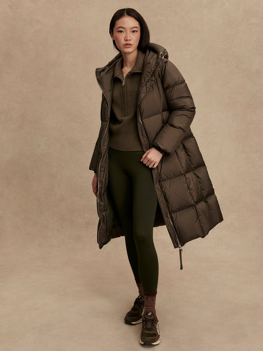 Katya Long Down Puffer Dark Olive Metallic - Varley