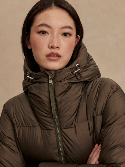 Katya Long Down Puffer Dark Olive Metallic - Varley