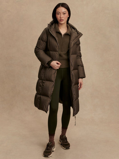 Katya Long Down Puffer Dark Olive Metallic - Varley