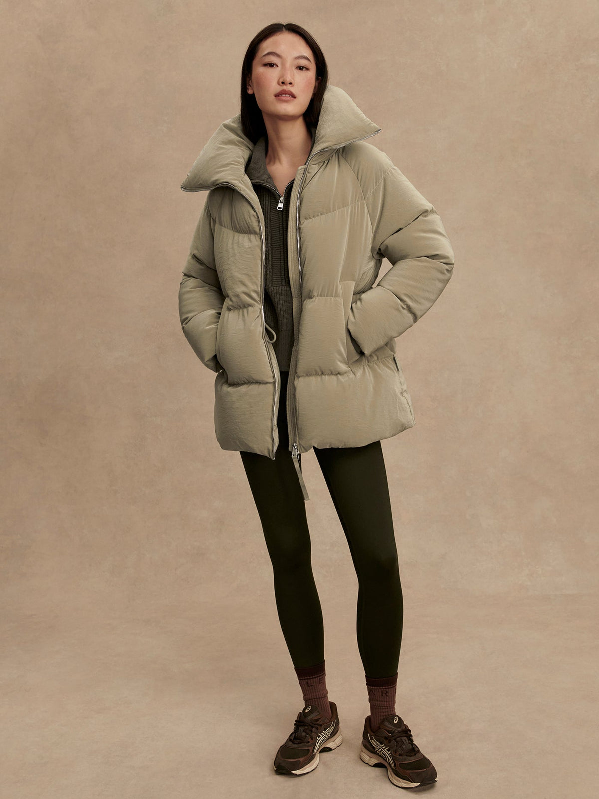 Valencia Down Puffer Coat Agate Grey - Varley