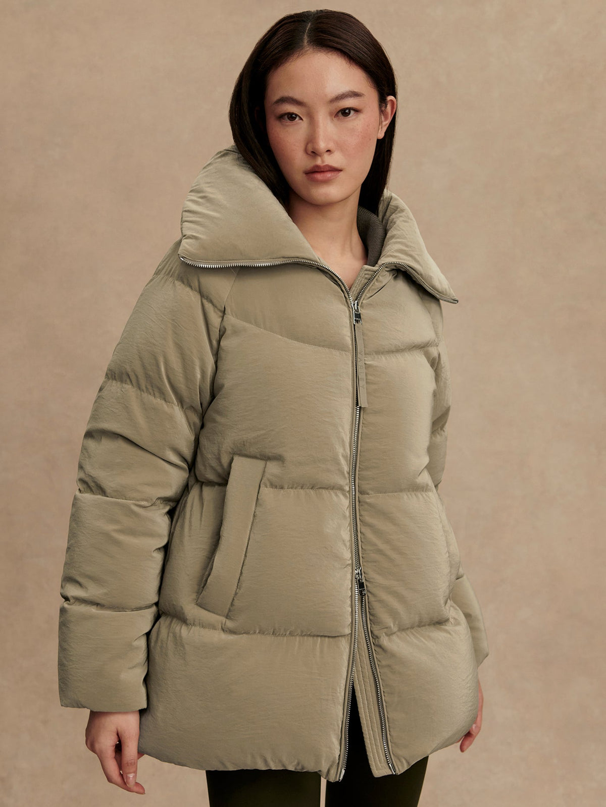 Valencia Down Puffer Coat Agate Grey - Varley