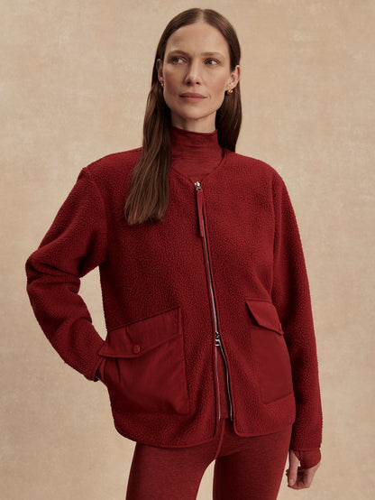 Marina Collarless Fleece Red Dahlia - Varley