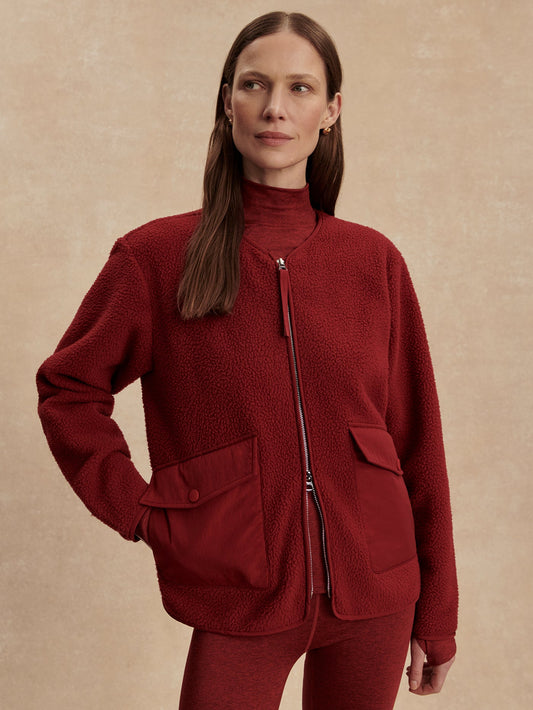 Marina Collarless Fleece Red Dahlia - Varley
