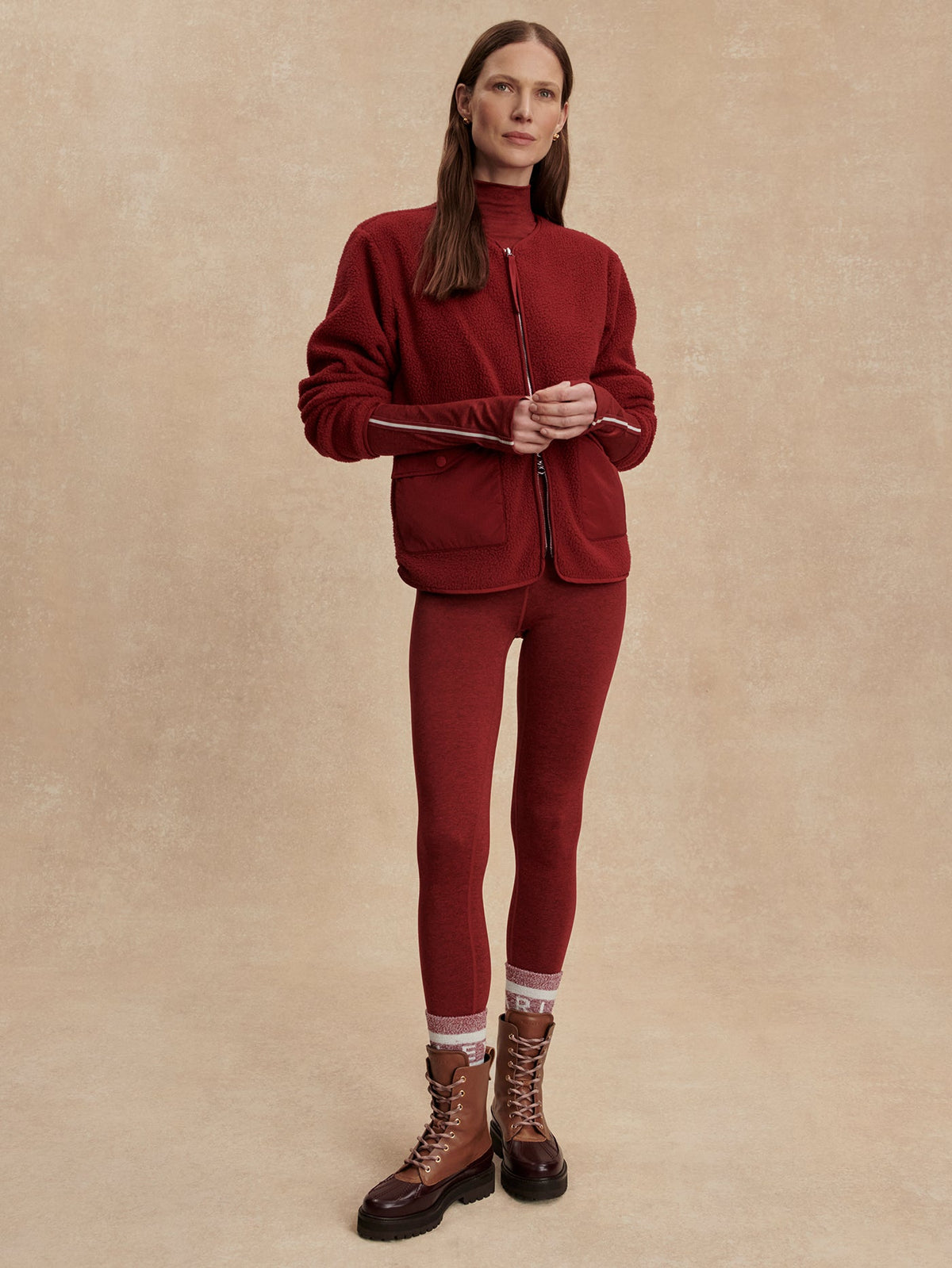 Marina Collarless Fleece Red Dahlia - Varley