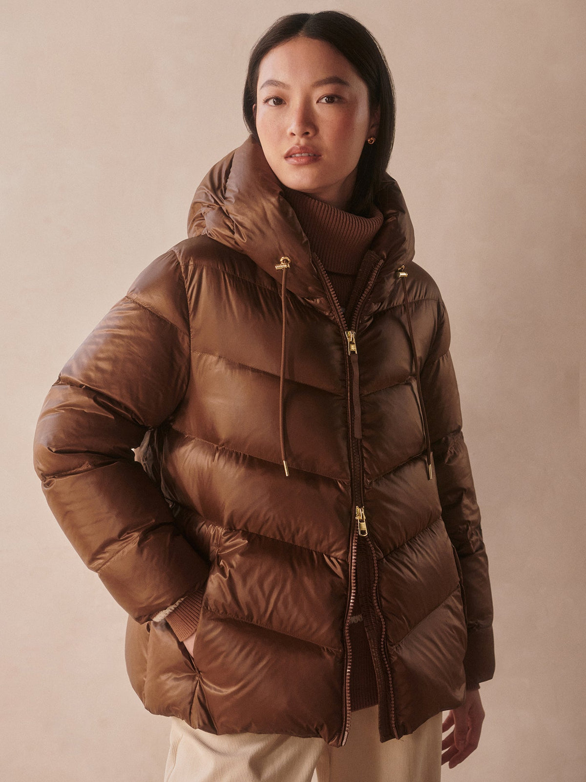 Madelina Lightweight Down Jacket Cocoa Dust - Varley